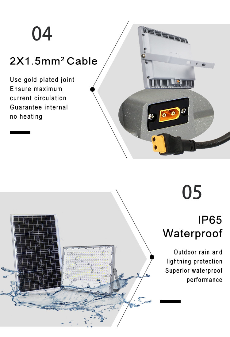 KCD Heavy Duty Outdoor 300w 200w 100w 50w Led Solar Flood Light