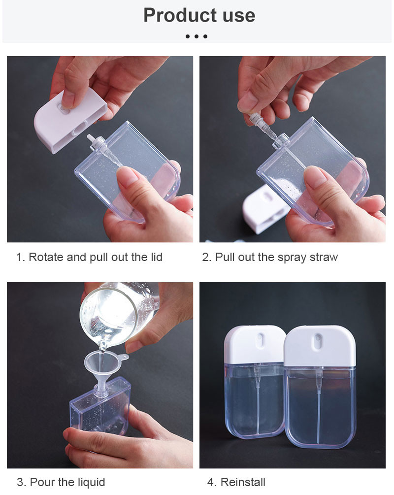 PP Plastic Card Type Spray Bottle 45m Refillable Perfume Bottle
