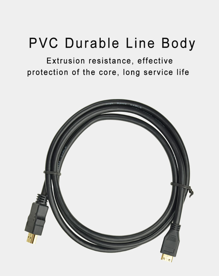 1080P 3D Mini HDMI To HDMI Cable Non Shielded 7.0mm Camera Hdmi Cable