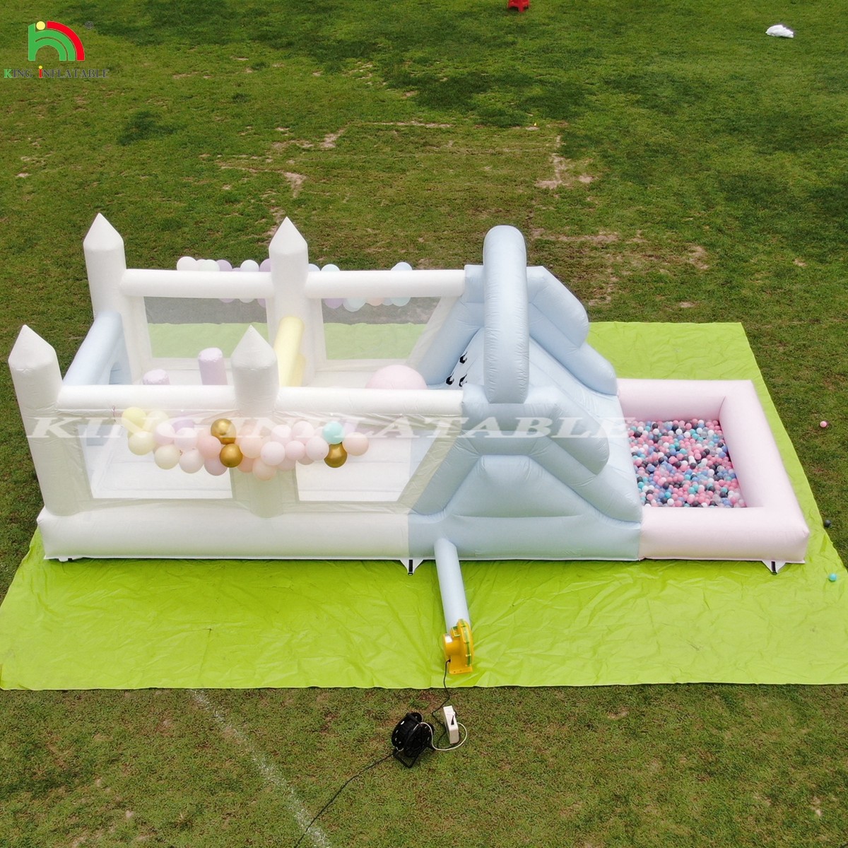 Inflatable Bouncer Combo Obstacle Course Bounce Castle House With Slides Ball Pit Climbing Blower