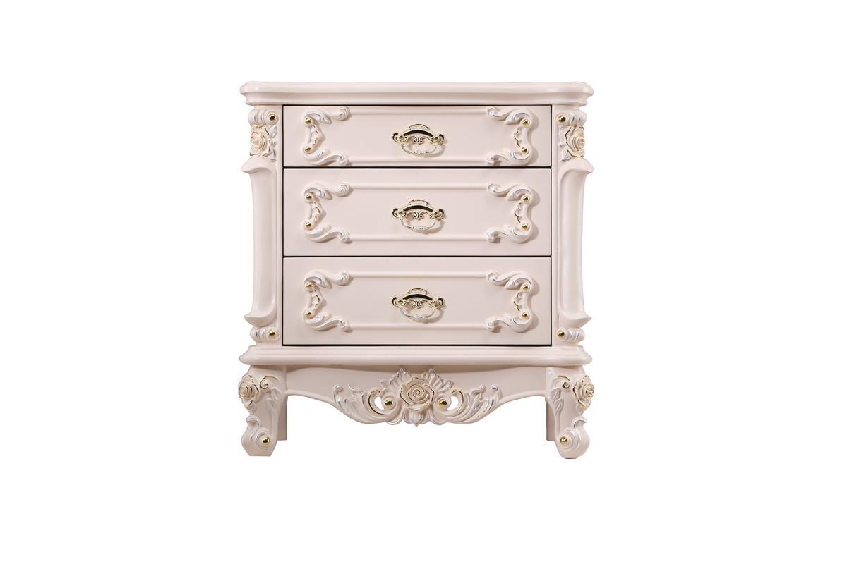 Luxury Bed Sets of Ivory White high quality bedroom furniture brands Leather upholstered Queen size Bed for Villa house