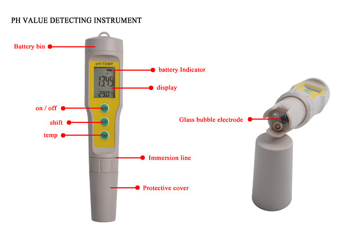Laboratory Digital PH Meter For Urine Tester Analyze , Glass Electrode Probe