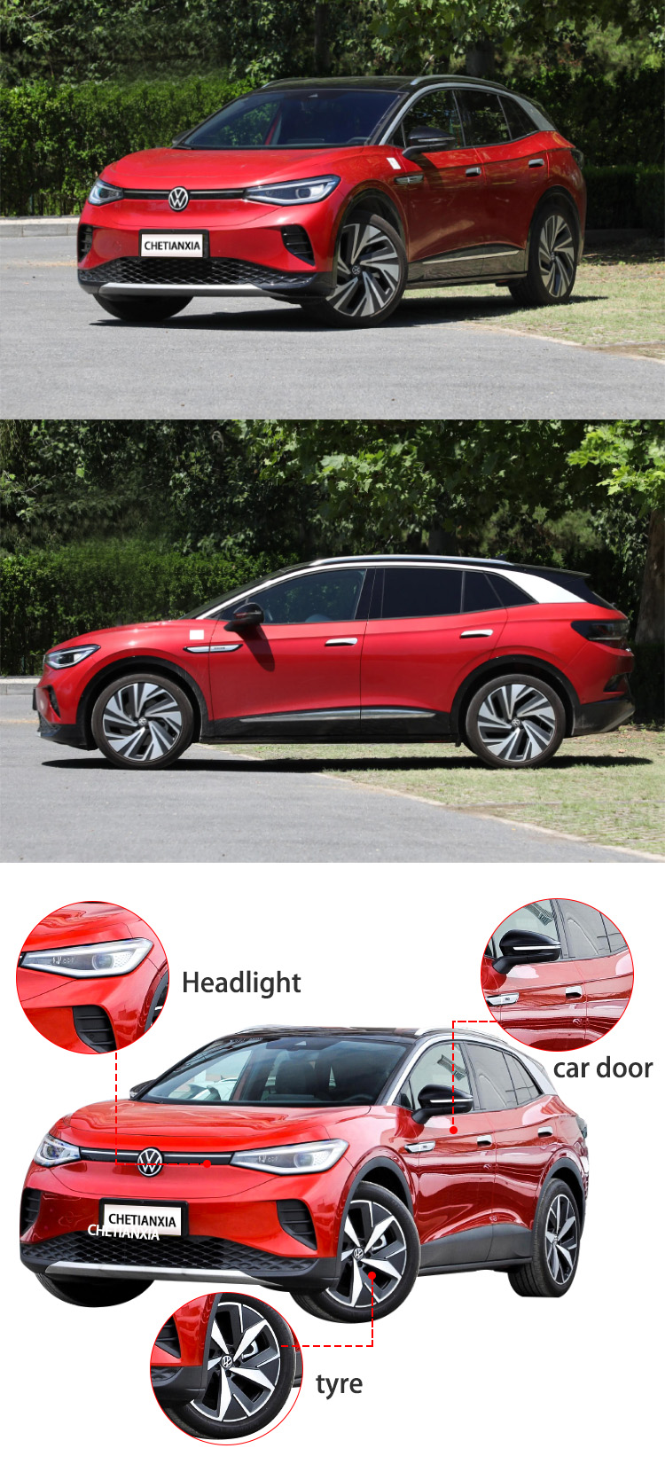 secure Used Volkswagen Electric Car Powered Pure Electric Vehicle SUV