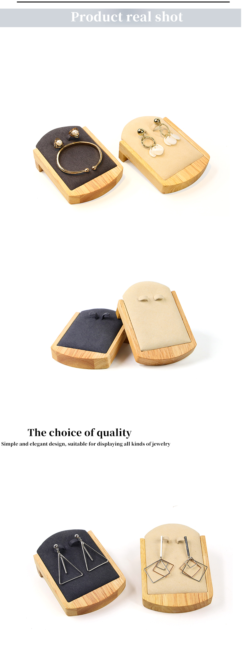 OEM Discreet Wooden Earrings Display Holder Jewelry Pendant Exhibition Props