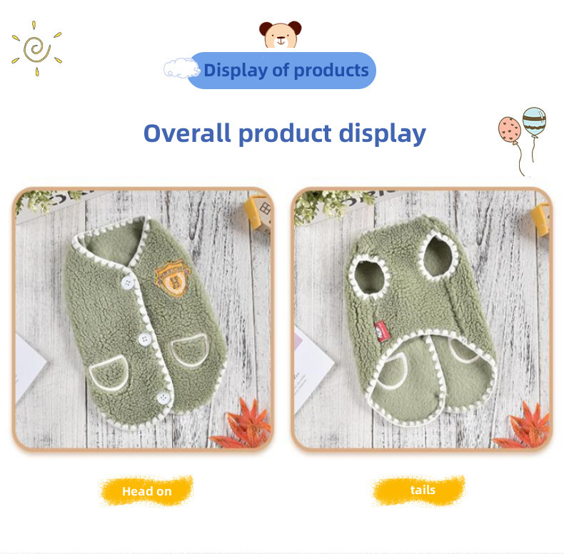 New Preppy Waistcoat Vest Cute Pet Clothing And Accessories Winter Teddy Cat Clothes