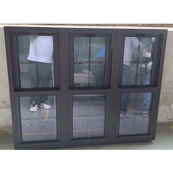 Multi Chambered Double Aluminum Hung Window Vertical Sliding Anodized Finish