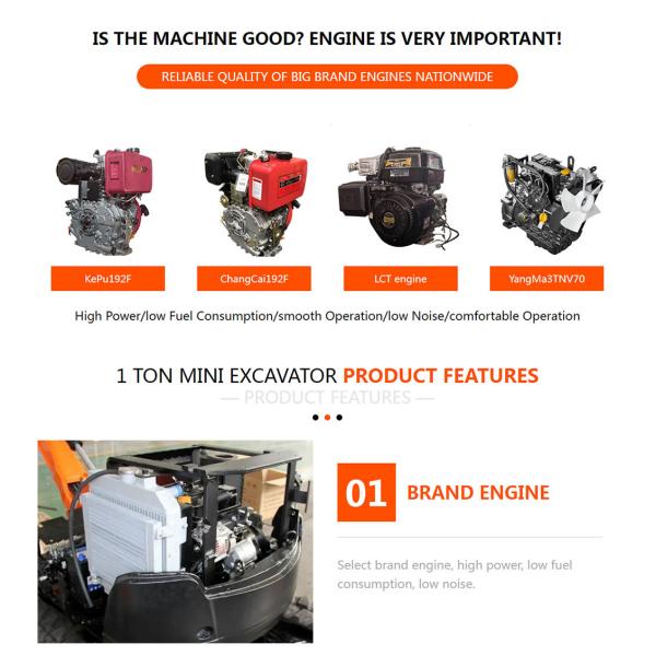 ZHONGMEI Farm Use Small Digger Earth Moving Machinery Mini Crawler Excavator