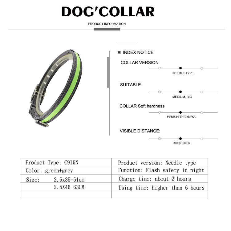 Christmas LED Dog Collar / Dog Training Collar Dog Leashes And Collars