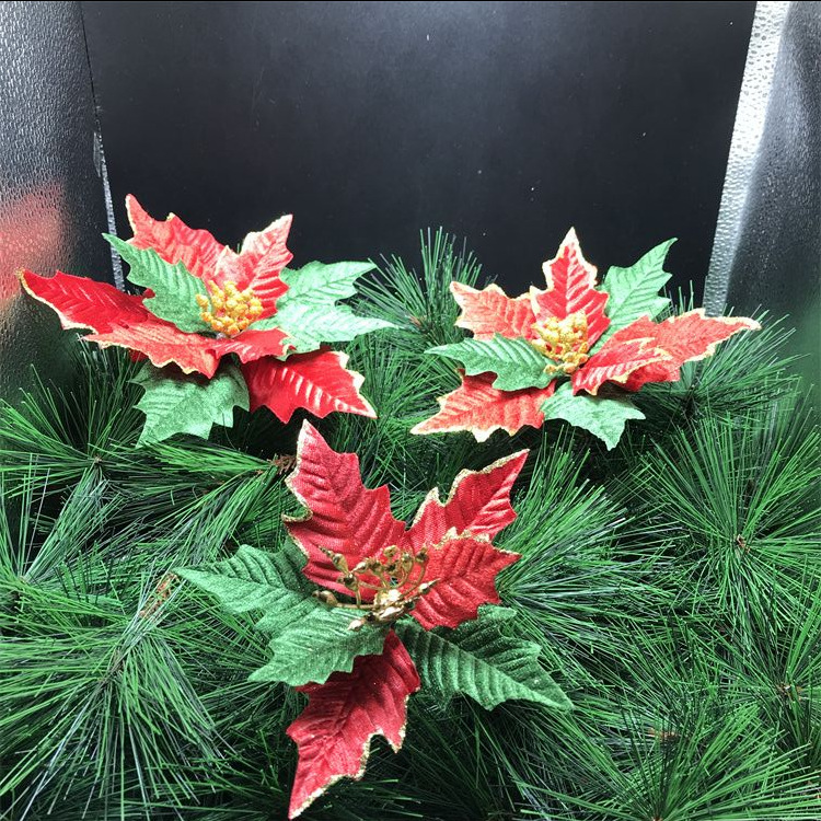 Rongflower Christmas Artificial Flowers Greenery Combo Box Set Silk Flowers Rose for DIY Christmas Red Theme Decoration