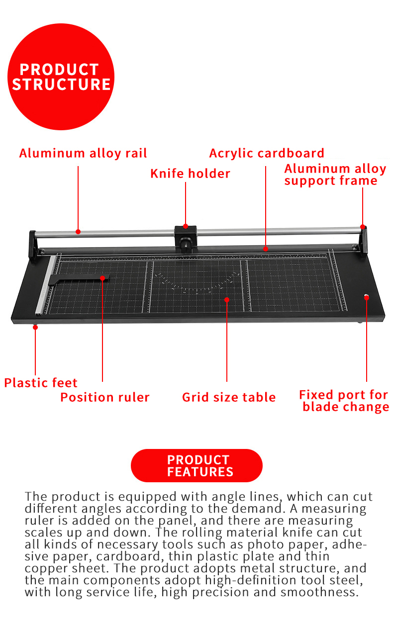10KG Manual Precision Rotary Paper Trimmer 48 Inch Rolling Paper Cutter