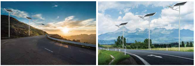 Bridgelux Chip 60 LED Solar Powered Street Lights With Microwave Motion Sensor