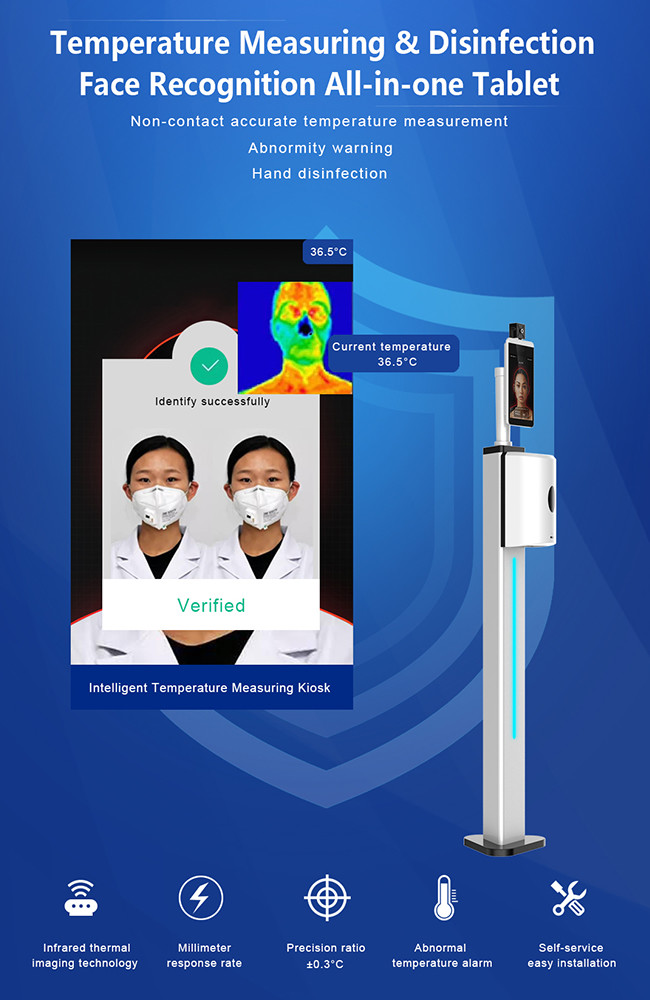 Airports Touchless Hand Sanitizer Dispenser Digital Infrared Thermometers