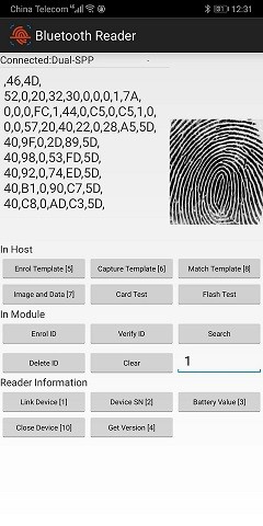 Indoor Wireless Fingerprint Scanner , Bluetooth Fingerprint Device