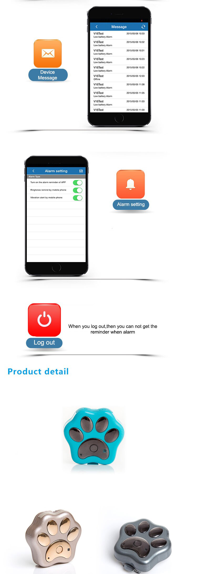 WIFI anti-lost waterproof anywhere gps tracker pet/dog with free online software sim card