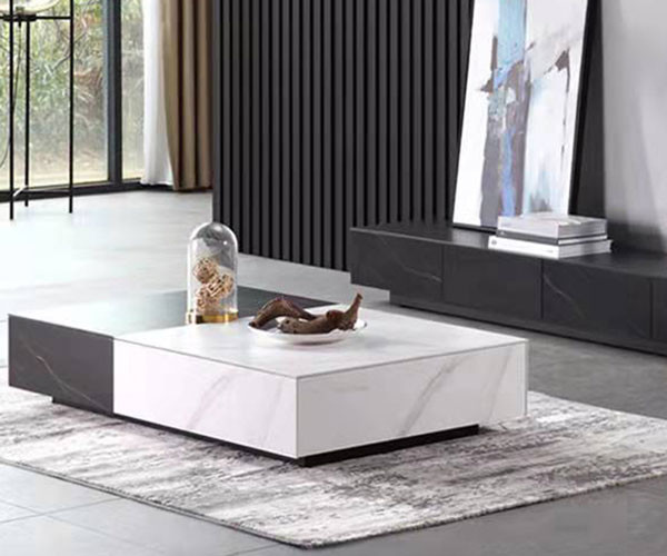 American Style Luxury Center Table 130*80*26 Cm Wrought Iron Marble