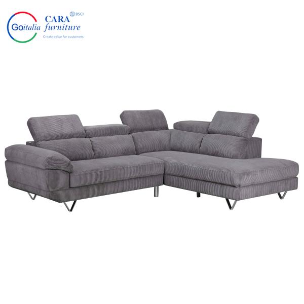 NO Inflatable Wood Frame Fabric Cover L Shape Sofa for Modern Nordic Style Living Room