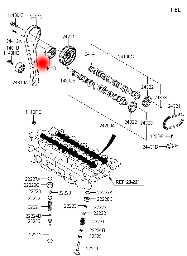 OEM 24410-26000 24410-22020 TENSION ROLLER FOR HYUNDAI ACCENTI(X-3)1.3I12V