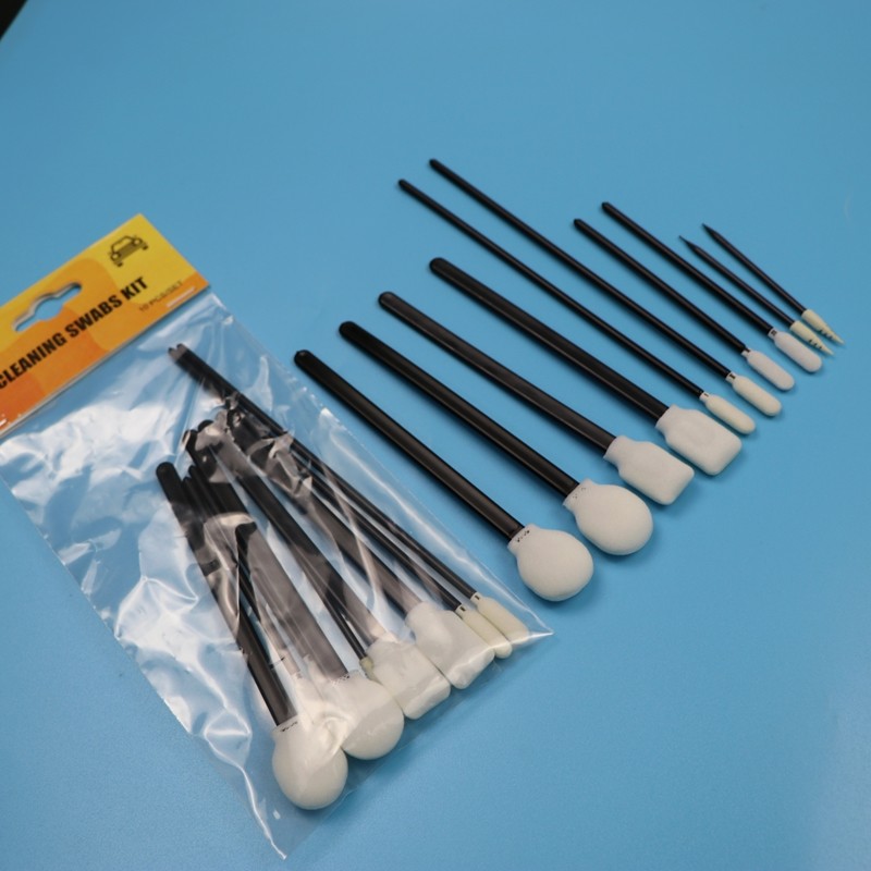 Portable Black Handle Sponge Foam Swab Precision Cleaning Swab Kit Car Cleaning Kit