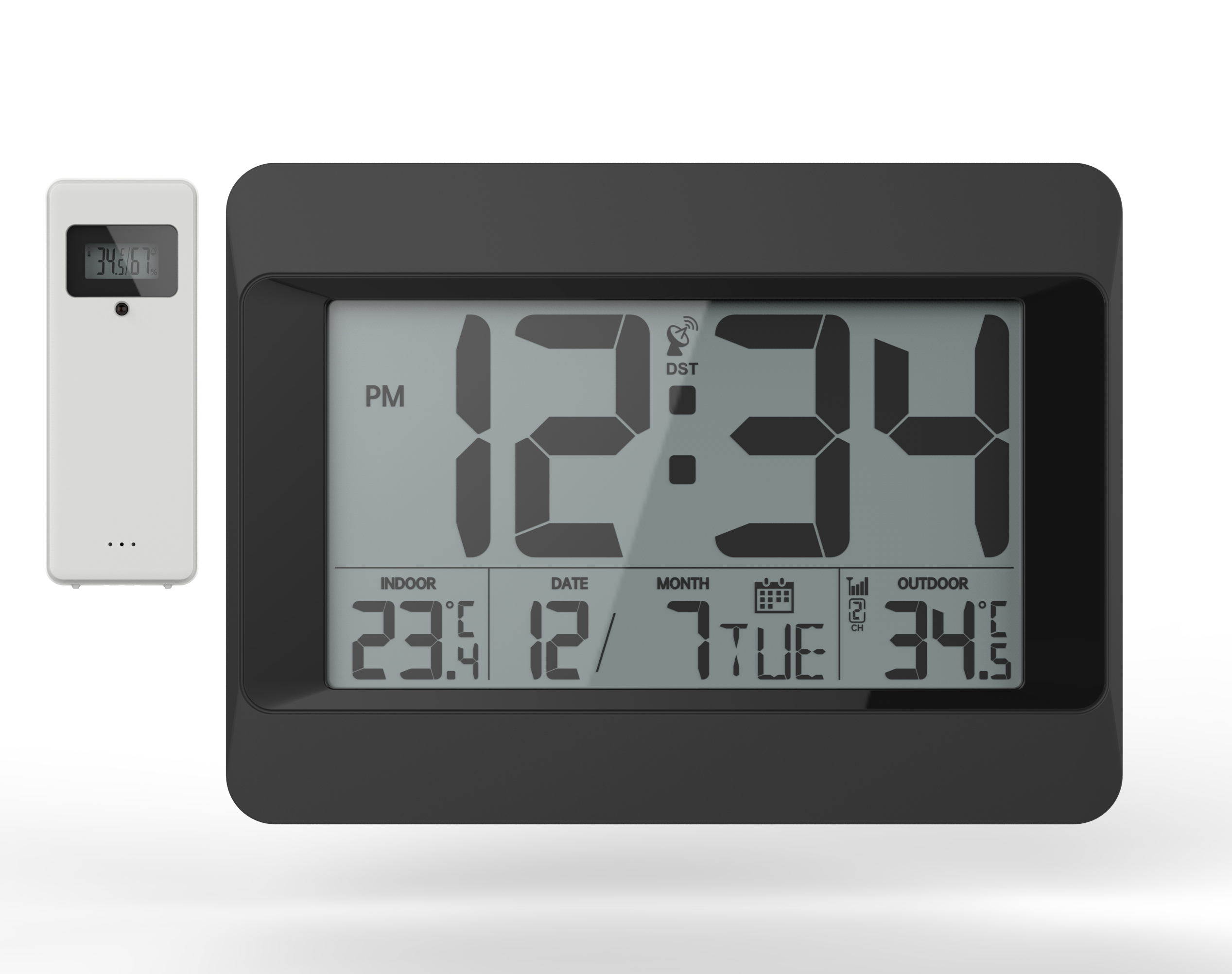 Electronic Movement Jumbo Digital Wall Clock Temperature Indoor Outdoor Led Clock