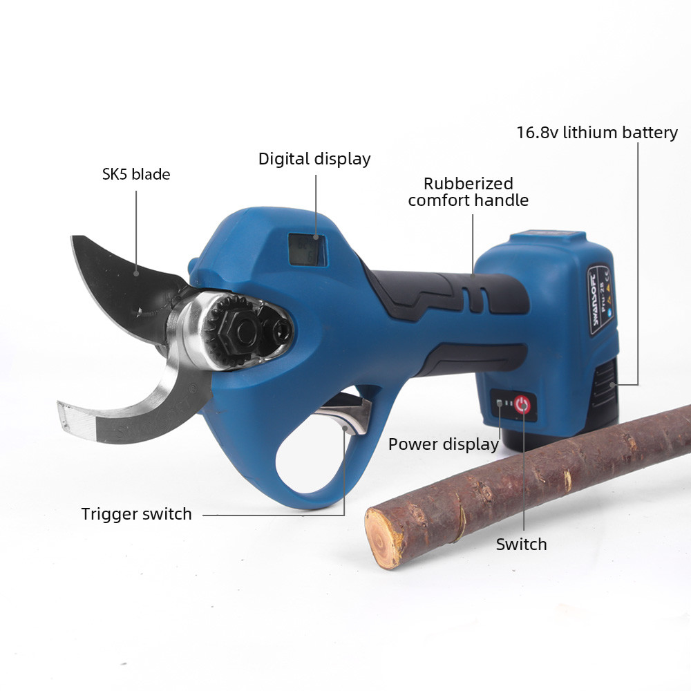 Swansoft Pru28 28mm Electric Pruning Shear with Anti-Cut and Progressive Cut Function