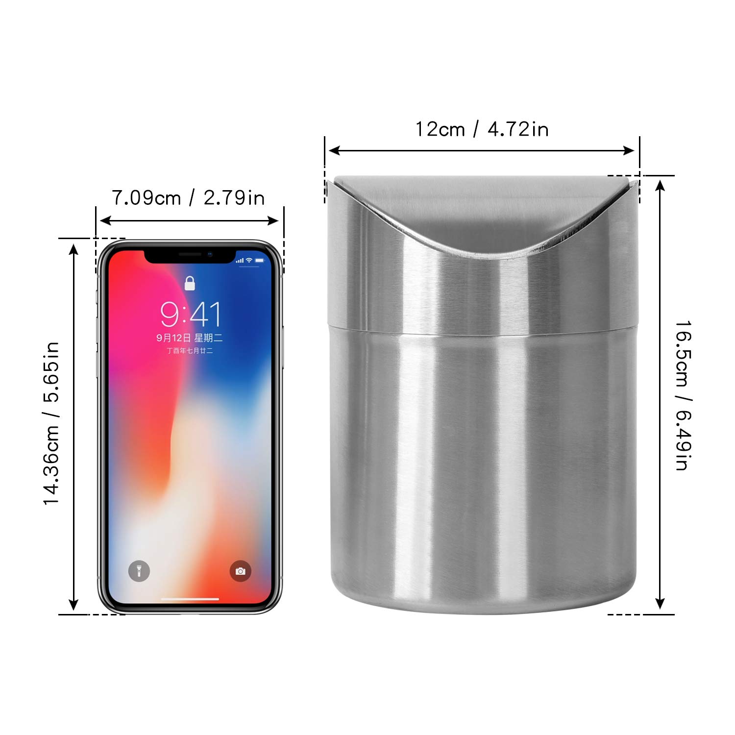 Popular Desktop Trash Can With Lid Small Tiny Countertop Desktop Garbage Bin