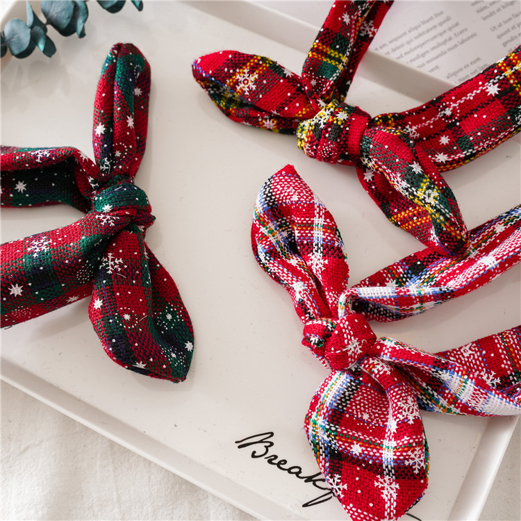 Rabbit Ear Bow Headband Makeup Knotted Bows Cute For Baby Girl Women 21x7cm