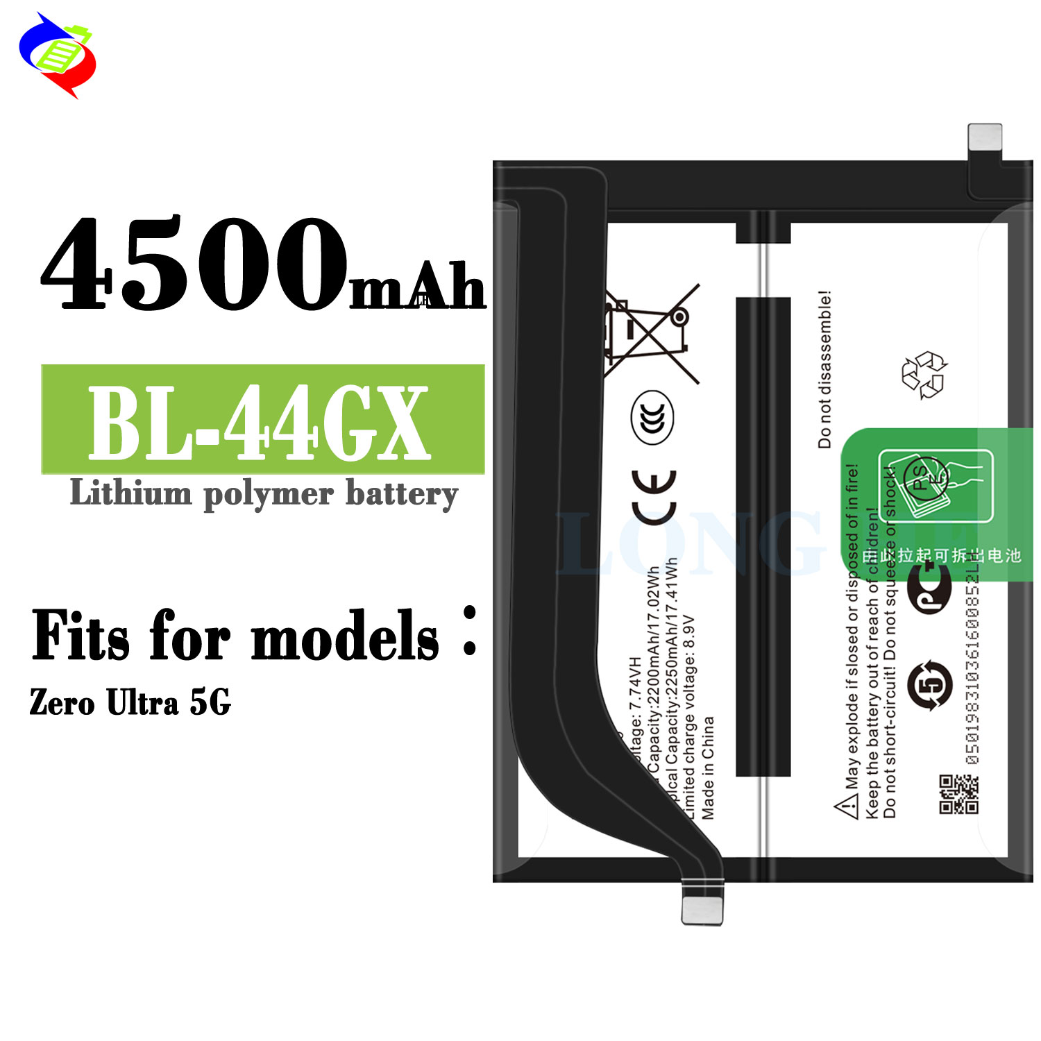 100% Compatible BL-44GX Lithium Polymer Cell 7.74V 4500mAh for Infinix Zero Ultra 5G