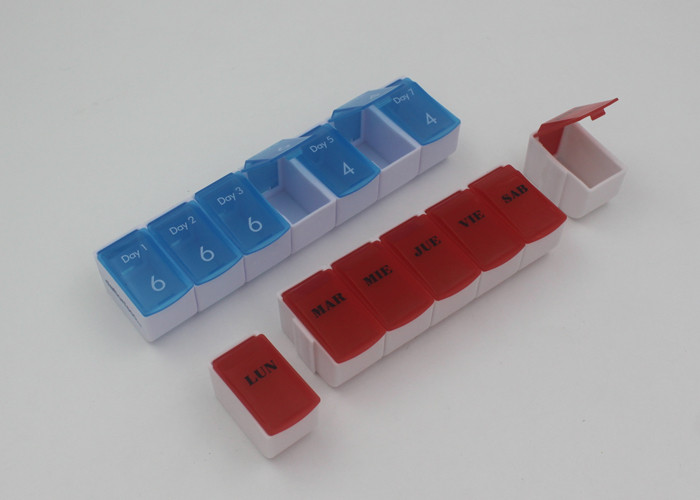 Colorful Seven Day Pill Organizer For Elderly / Plastic Pill Dispenser Box