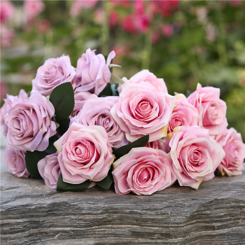 10 French style simulated rose bouquets, wedding decoration flowers, home decorations, simulated rose bouquets