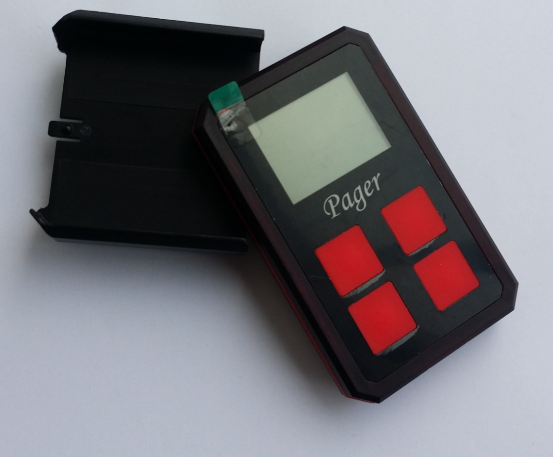 wireless remote control 138-930 MHz small card pager with water resistant and easy charging