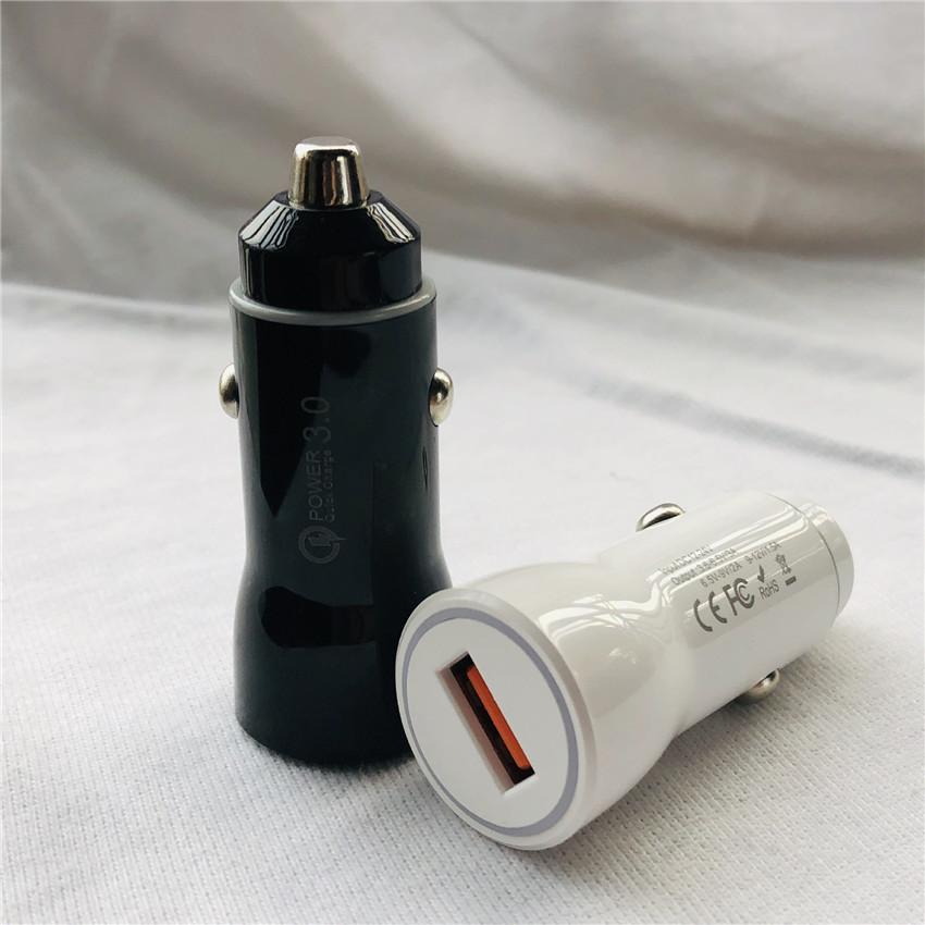 Single USB Car Cigarette Lighter Charger Qc3.0 ABS 12V - 24V