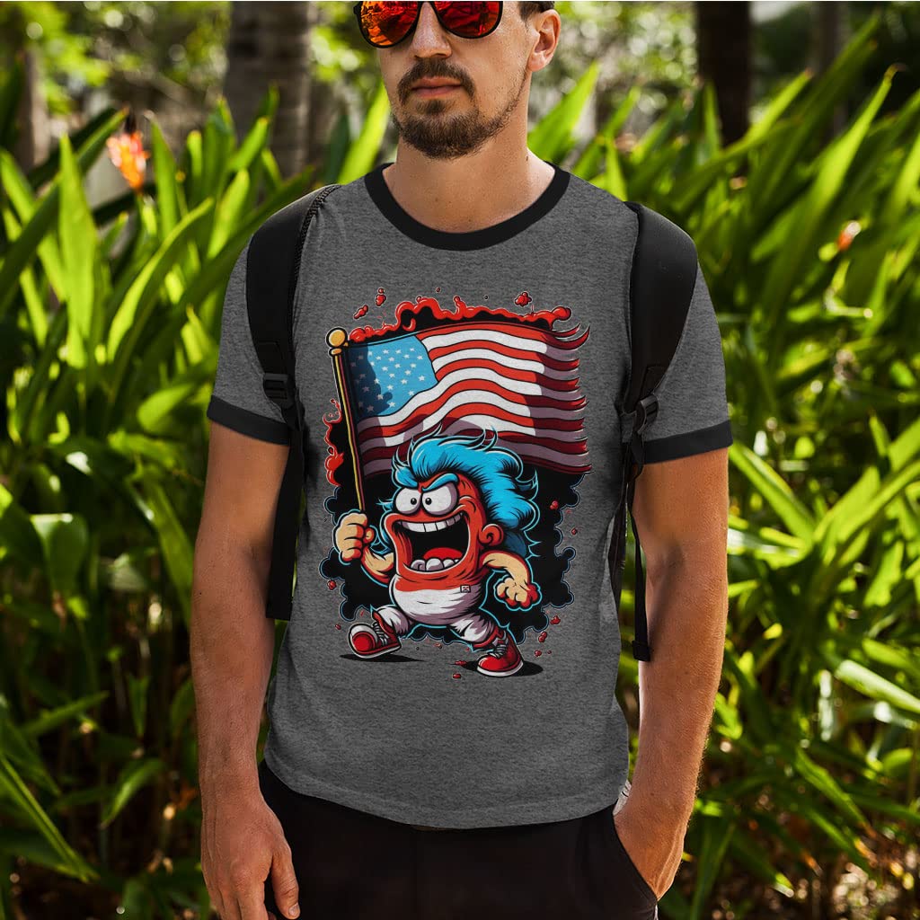 Fast Shipping Custom Ringer T Shirt with Heavy Ribbing Neckline and 100% Cotton Fabric