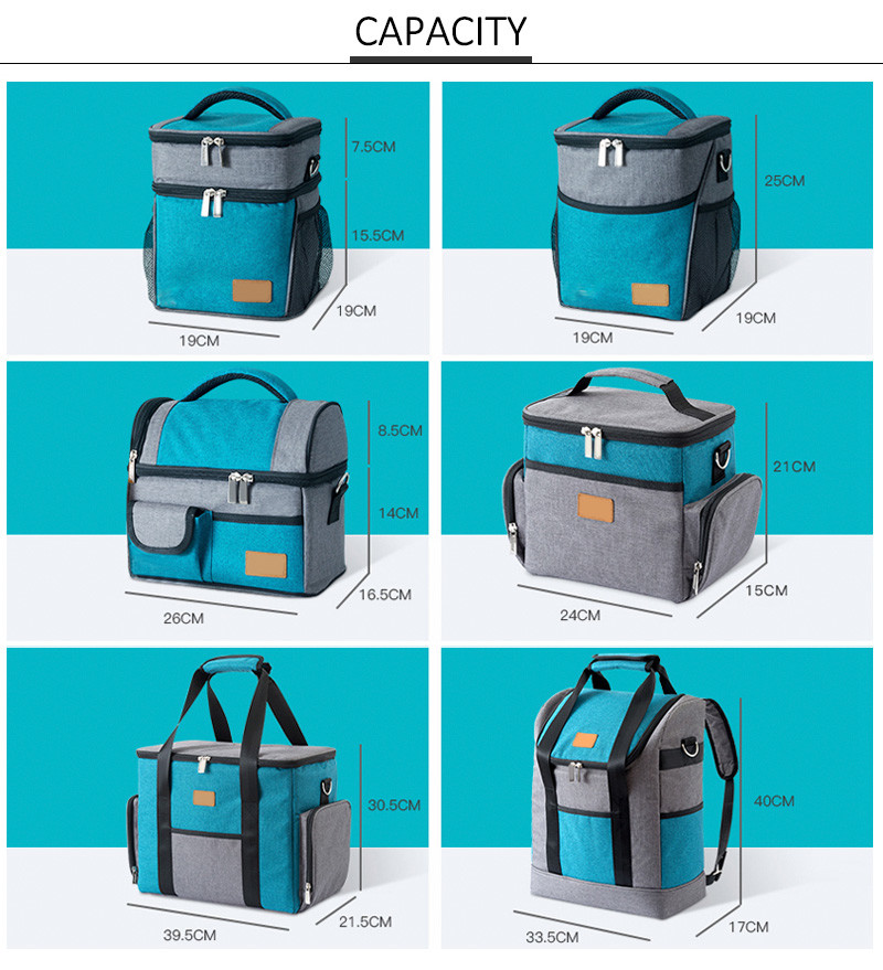 Wholesale OEM Fabric Custom Portable Reusable Oxford Tote Lunch Bag