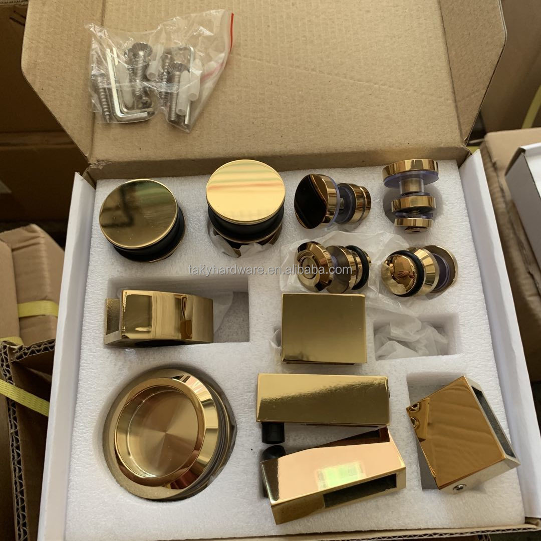 Mirror Finish Sliding Glass Door Hardware Kit for Shower Barn Door Puerta de Ducha
