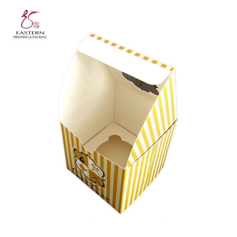 Single Cupcake Paper Box With Full Color Printing And Customized Logo | Food Grade Material Cake Boxes