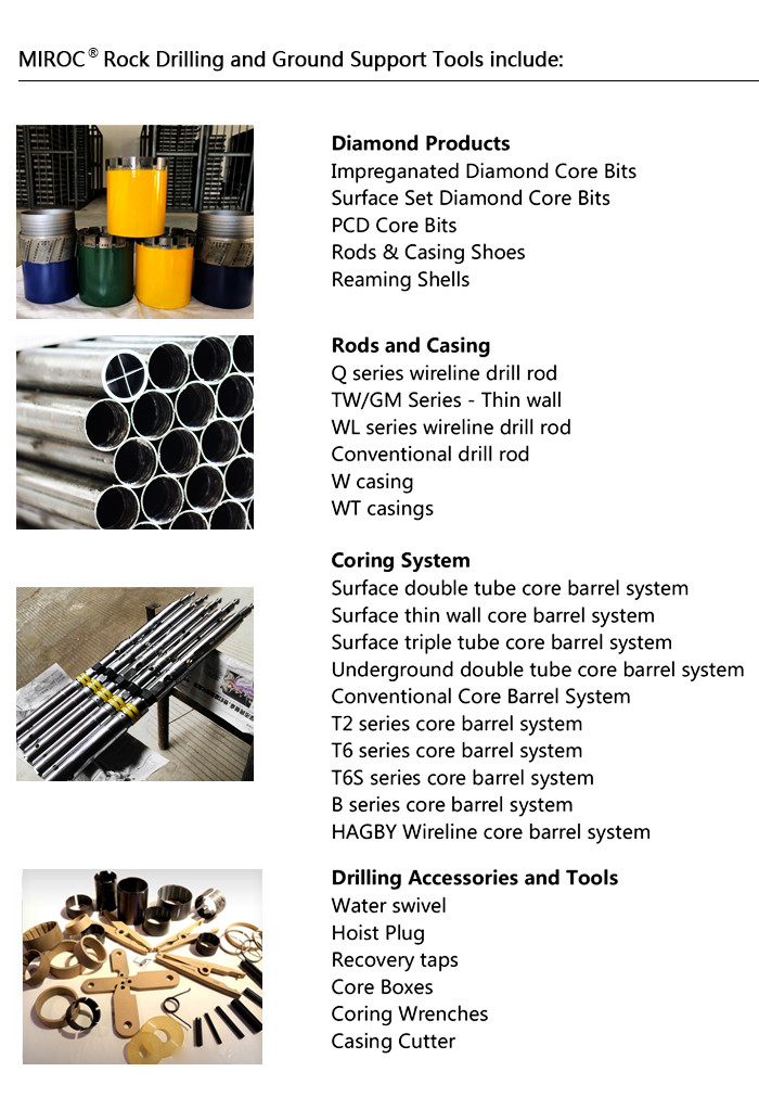 75mm Rock Drill Bits Wireline Single Tube Impregnated Diamond Core Drill Bits For Rock
