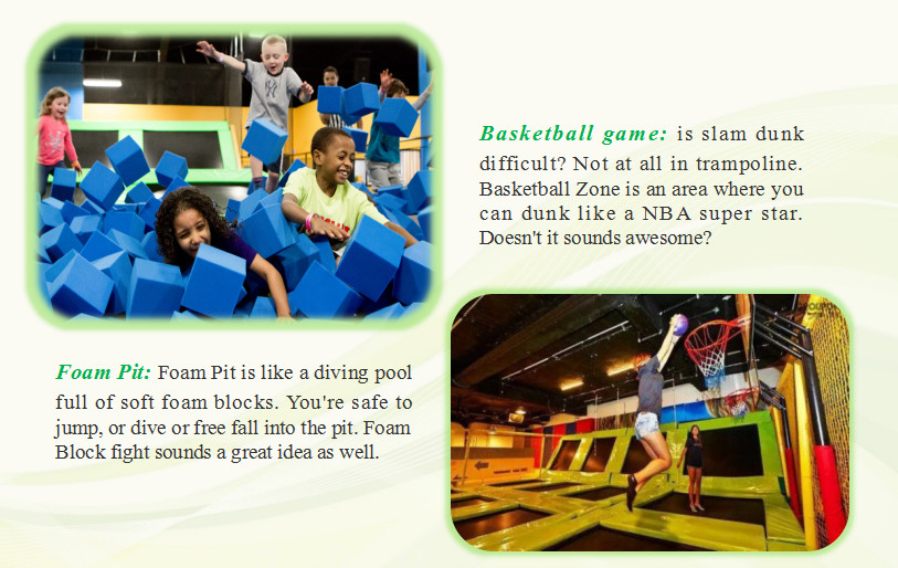 Amazing Colorful 728M2 Big Indoor Trampoline Park Equipment with Dodge Ball