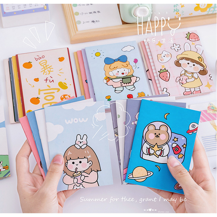2022 Agenda Organizer A7 Size Kid's Cute Note Book with Cartoon Print Self-Adhesive