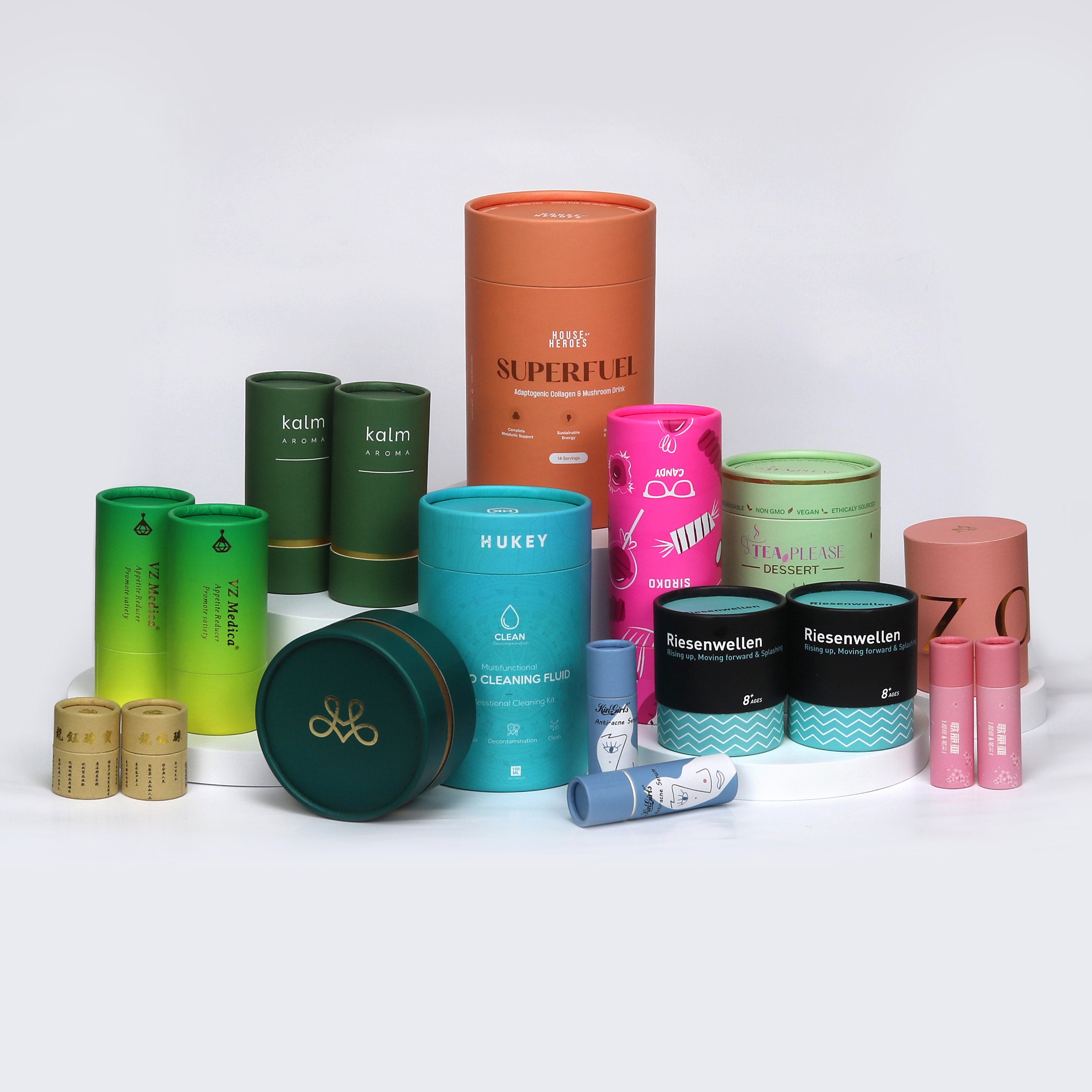Rigid Paper Tube Cosmetic Packaging for Essential Oil Essence Dropper Bottle 30ml 40ml