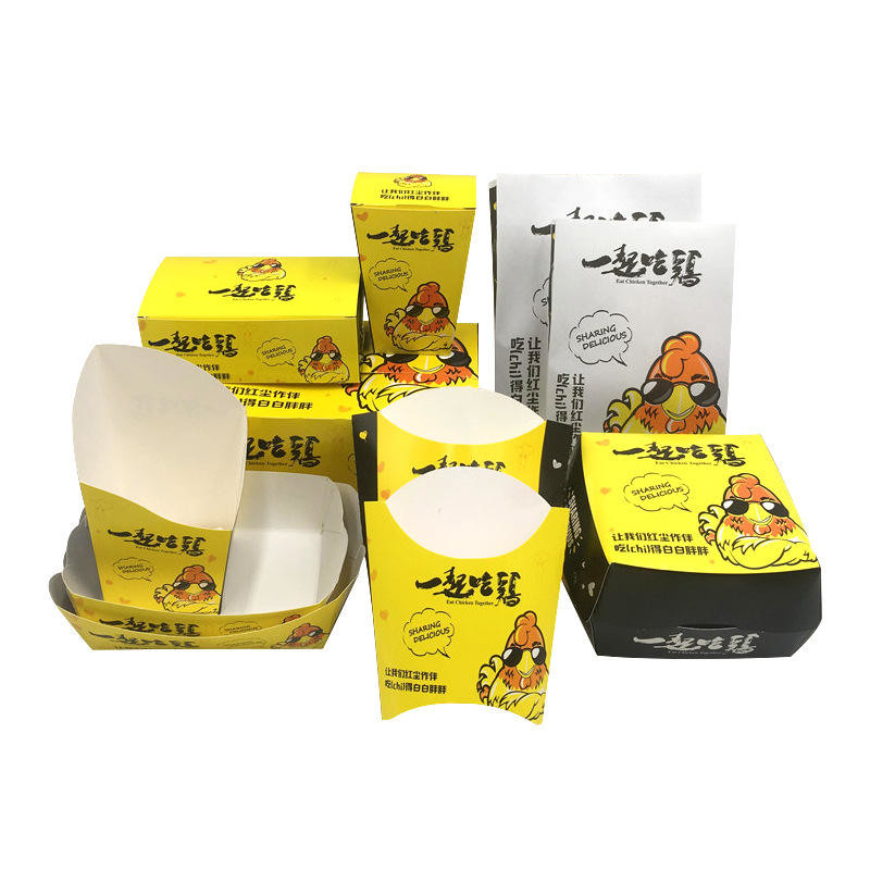 Fried Chicken Cardboard Takeaway Boxes Kraft Paper To Go Containers Custom