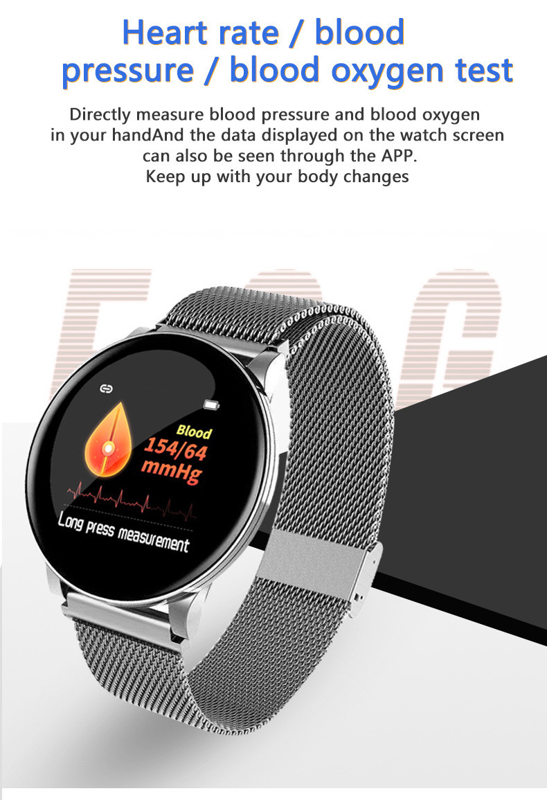 Android / Ios Wallpaper Smartwatch For Lady Full Touch Ips Screen 31.8g Weight