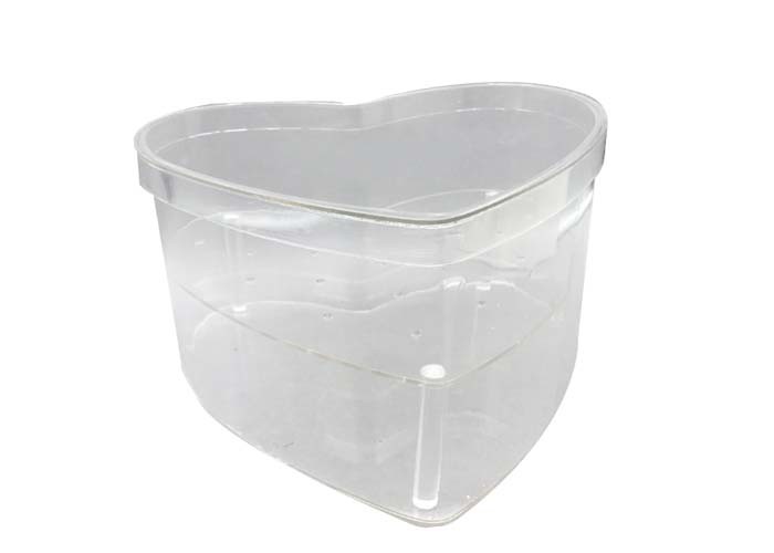 Gifts Packing Square Acrylic Box , Luxury Love Heart Shape Acrylic Box For Roses