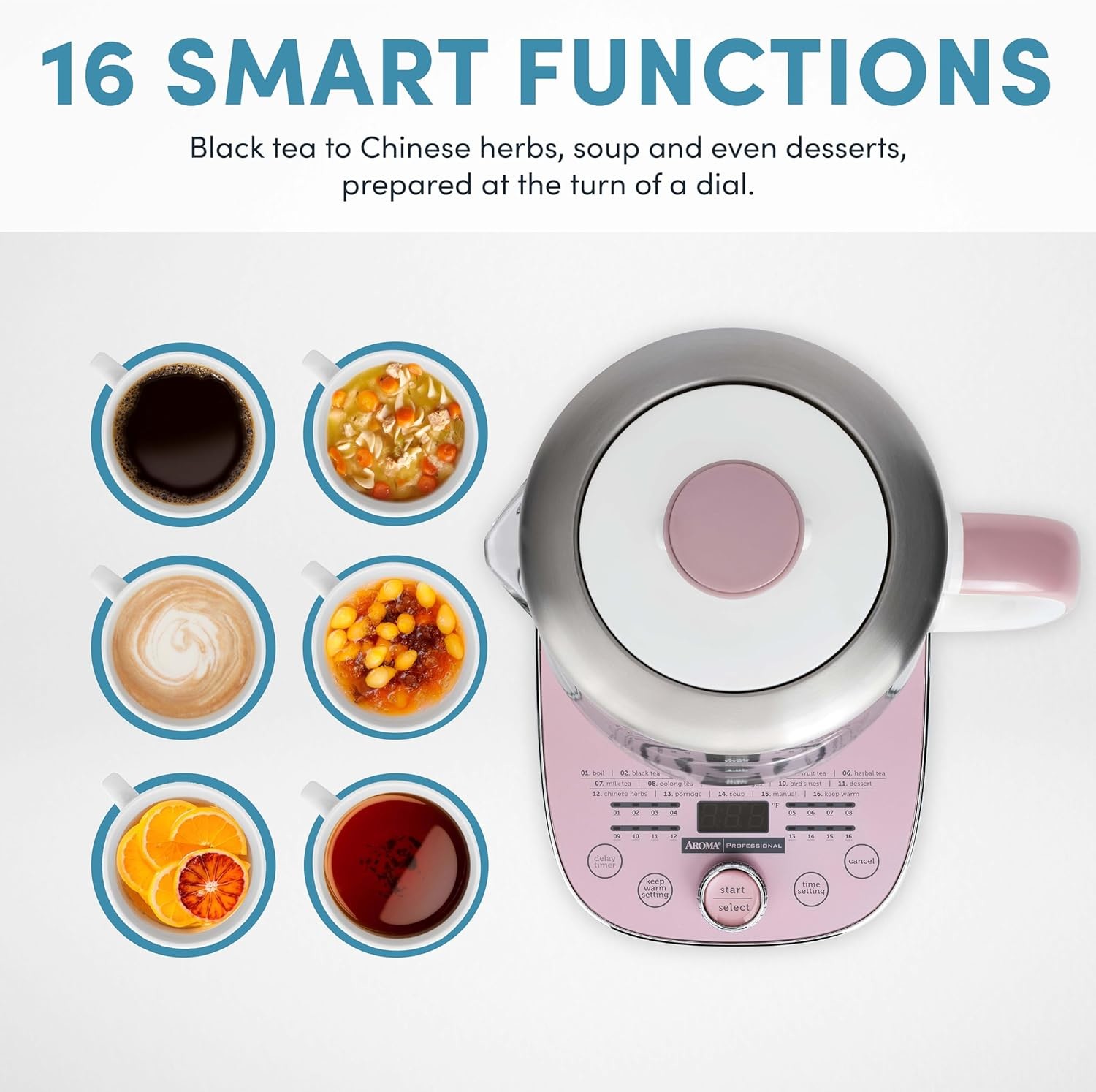 1.5L 1500W Glass Water Kettle Clear Tea Kettle With Infuser LED Base