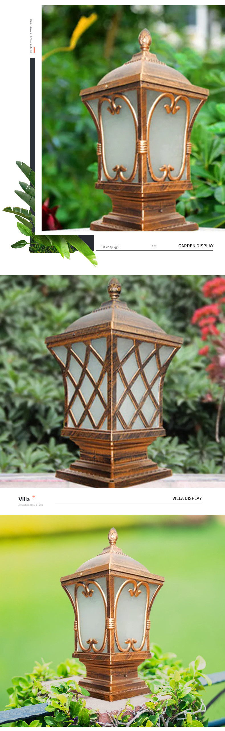 Holiday Backyard Led Post Lamp Fixtures Exterior Top Post 6V 5W