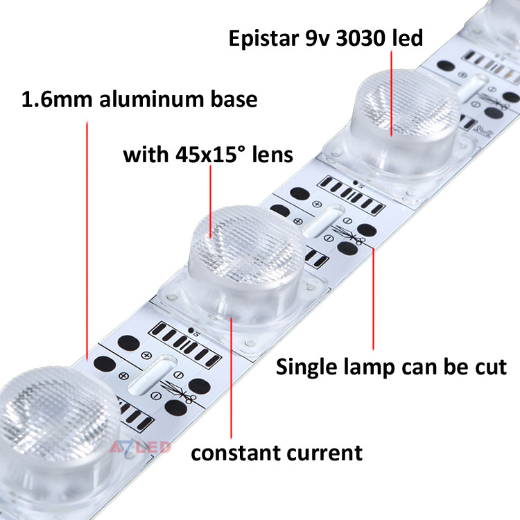 Non Waterproof Aluminum LED Light Bar 18 LED SMD 3030 Edge Light Poster Box