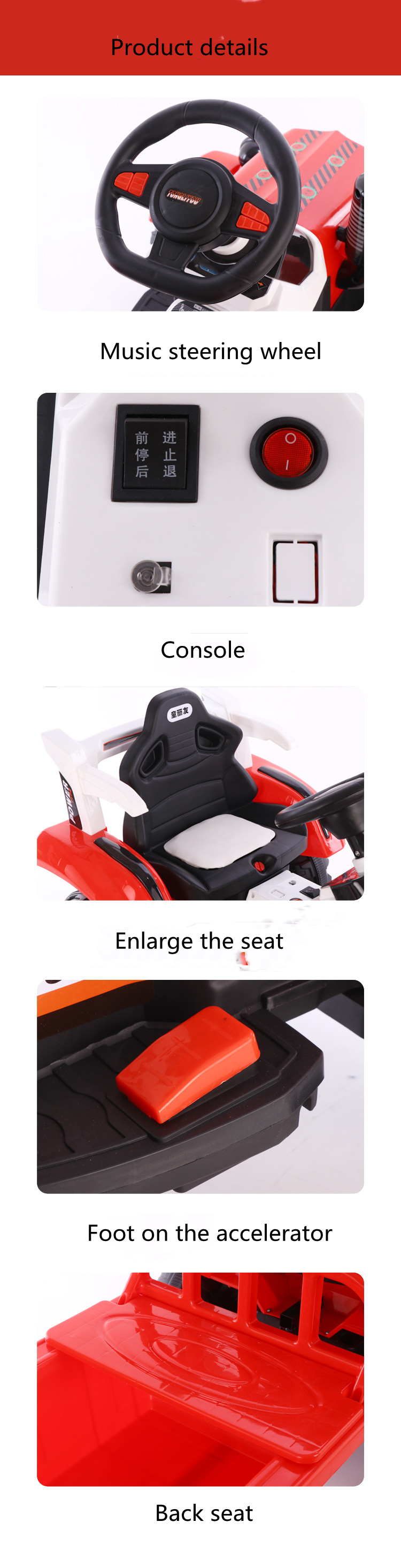 6V Children Ride On Cars Direct Electric Excavator Car for Kids N.W 10.5KG Battery