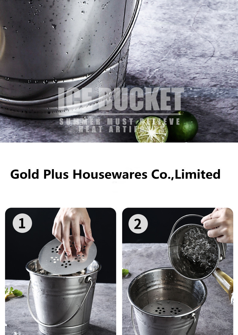 2L Hot selling ice bucket metal steel outdoor red wine ice bucket beer wine champagne cooler