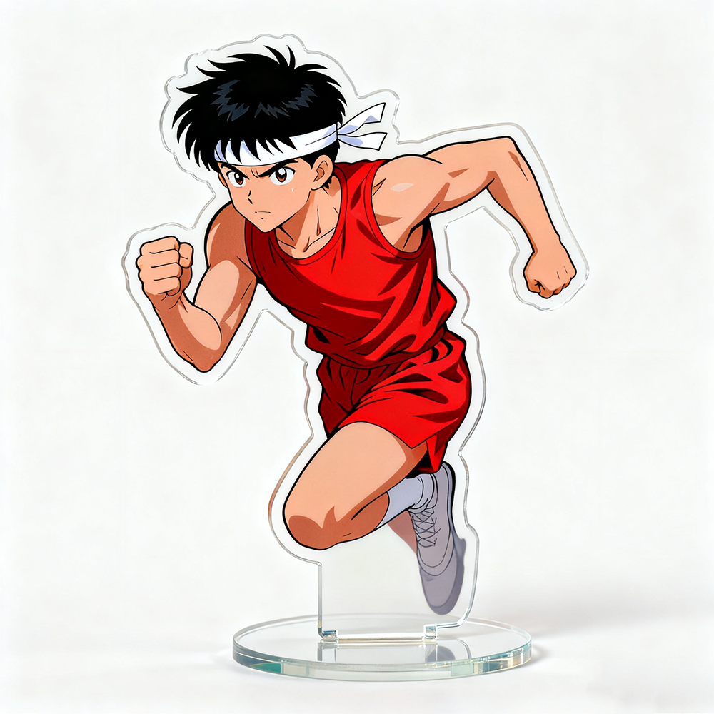 Custom Double-sided Acrylic Stand Transparent Rotating Plaque Clear Acrylic Standee Humanoid Character Desktop Ornament Gif