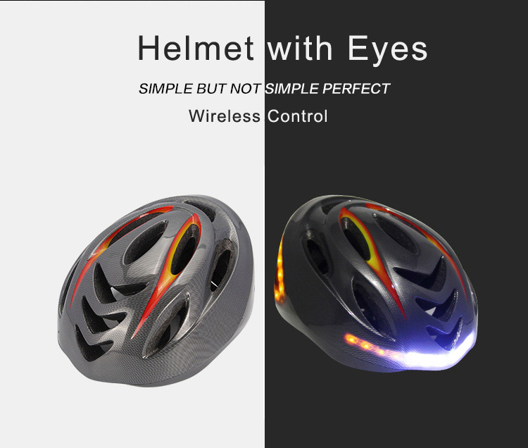 Bike Helmet Night Cycling Safe Helmet Turning Light USB Charge Helmet