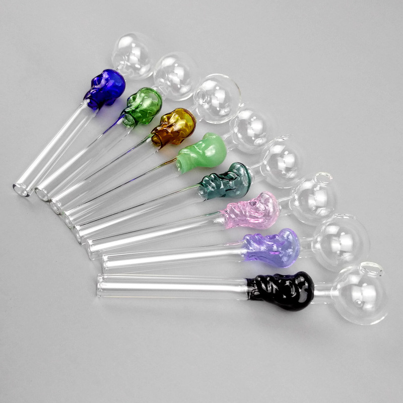 Multi Colored Wax Glass Smoking Pipe For Oil 2mm Thickness Eco Friendly